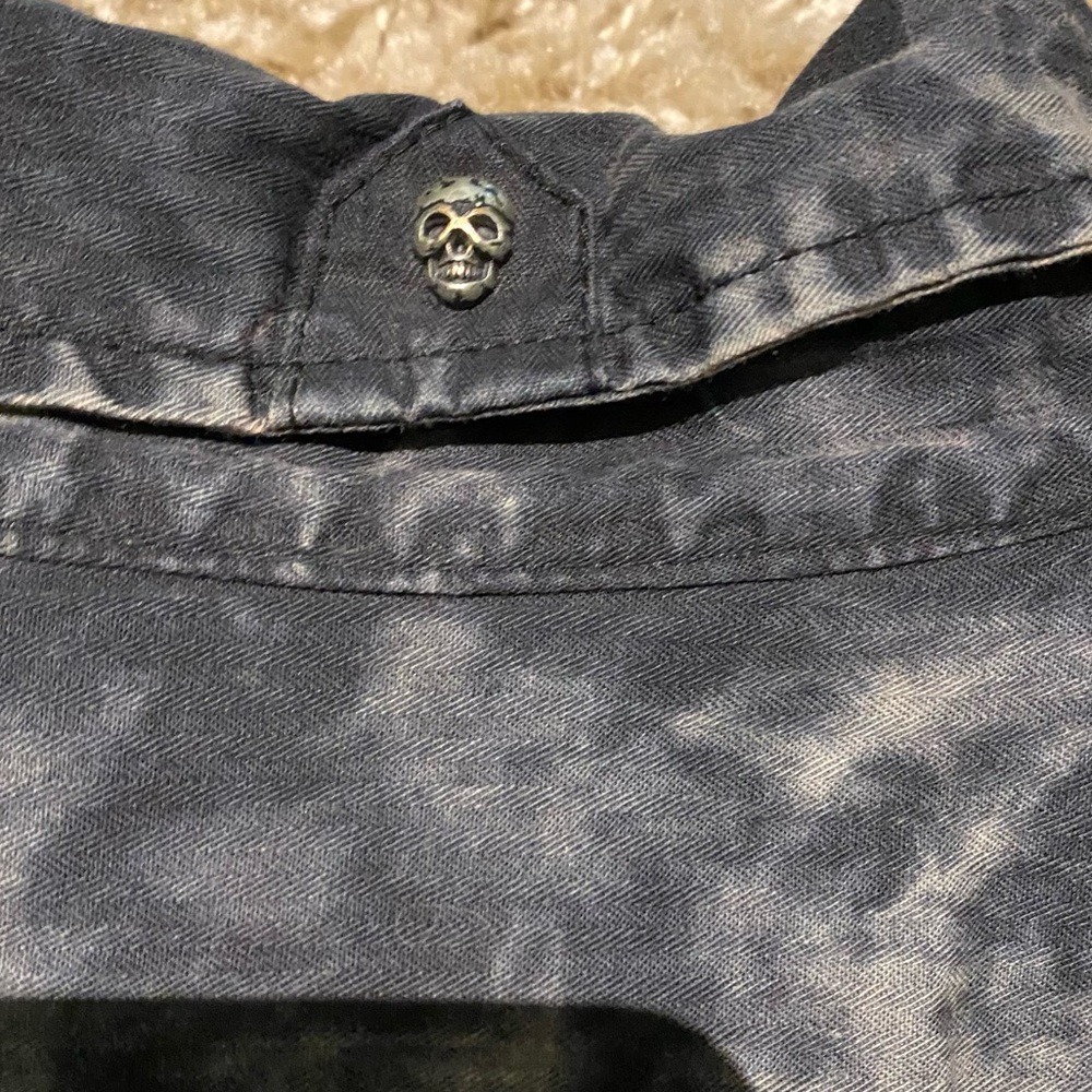 ❌SOLD❌Affliction Black Premium Buckle Mens short sleeve button skull shirt 2XL - Picture 7 of 13